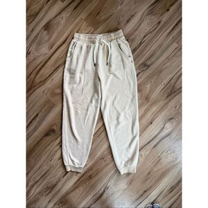 Feat Womens Butter Yellow Cream High Waist Blanket Blend Sherpa Fleece Jogger Pa